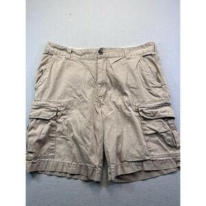 Merona Cargo Shorts Mens 38 Tan Beige 100% Cotton 10" Inseam Hiking Camping